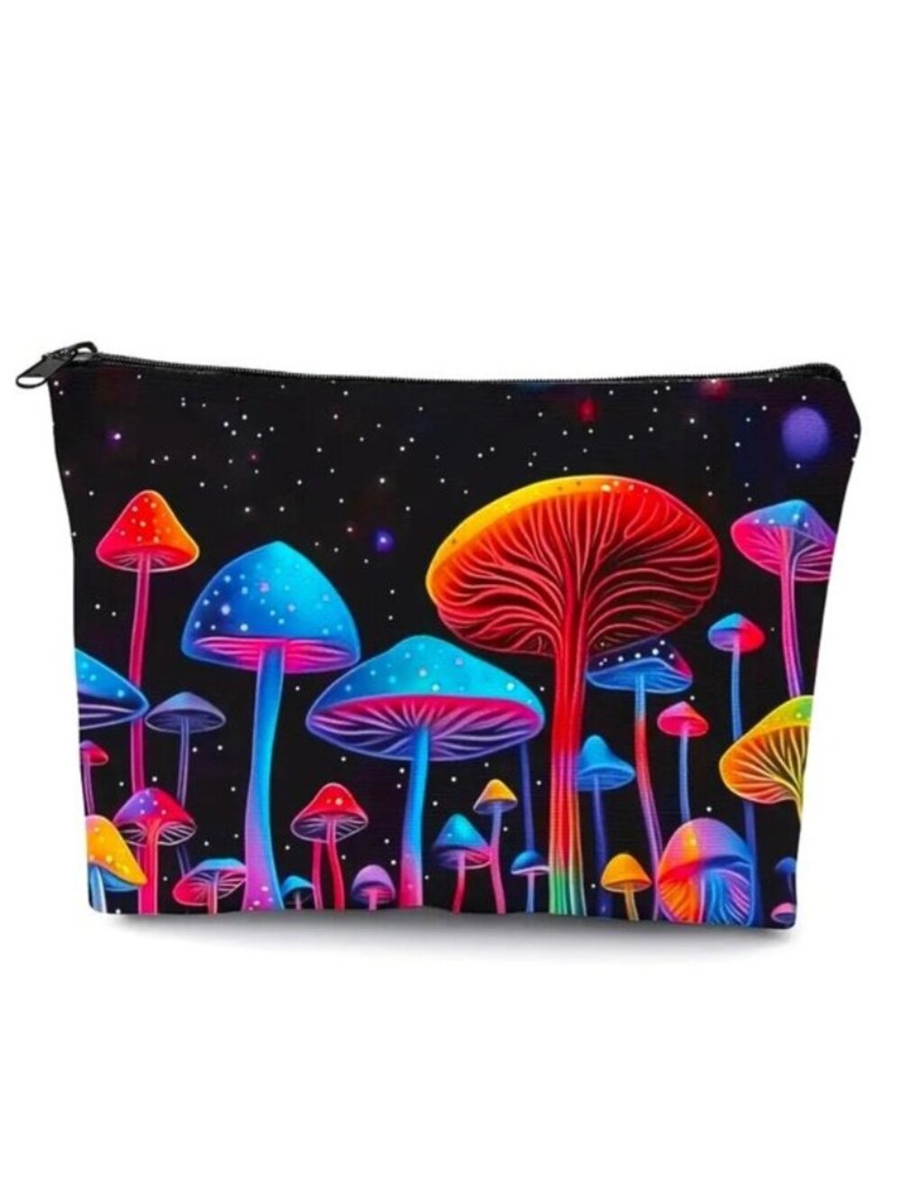 Cosmetic Bag Makeup Mushroom Blacklight Trip Wonderland Pouch Travel Storage NEW